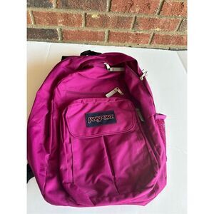 JanSport 5 zipper big backpack violet color 20"x17"